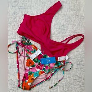 Cupshe Pink and Floral Bikini Set